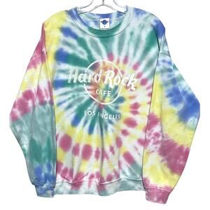 Hard Rock Cafe Pacsun Los Angeles Tie Dye Sweatshirt Womens M Hippie Retro Y2K